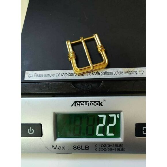 AUTH TIFFANY 1992 SOLID 18K 750 22g GOLD BUCKLE BLACK LEATHER SKINNY BELT 28 USA - Picture 3 of 12